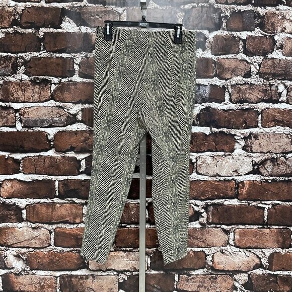 Free People Pants Printed Beige Black Side Zip Flat Front Small - Picture 12 of 13